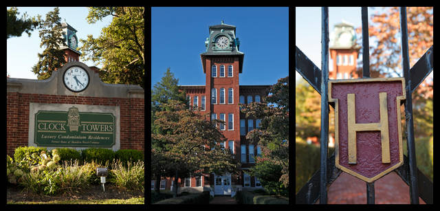 <strong>HAMILTON｜ハミルトン</strong>　<br />旧ハミルトン工場は、現在は高級レジデンスに変わっているが、たたずまいは当時のまま。門柱にはいまもハミルトン・ウォッチの頭文字が残っている。