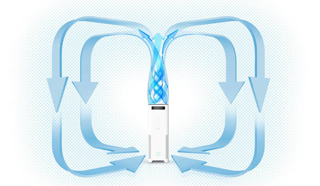 <strong>BALMUDA｜バルミューダ</strong>　空気清浄機「JetClean」　毎分1万リットルもの風紀を天井に向けて送り出す