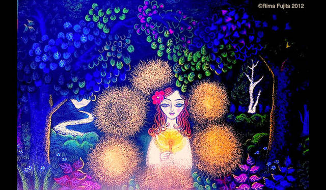 <strong>ISETAN｜伊勢丹</strong>　藤田理麻「光～Kirana～」新作絵画展　Forest （ミクストメディア／32.5×50.0cm） ©Rima Fujita 2012