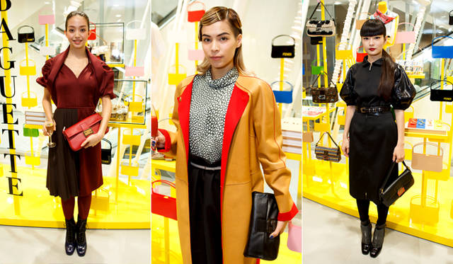 <strong>FENDI｜フェンディ</strong>　左から松島 花 さん、紗羅マリーさん、秋元 梢さん
