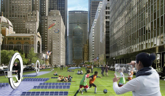 <strong>Audi Urban Future Initiative｜アウディ アーバン フューチャー イニシアティブ</strong><br />ボストン ワシントン エリアを題材としたへヴェラー＆ユーン アーキテクチャー（Höweler + Yoon Architecture）のイメージ画像　束状に集約された交通機関