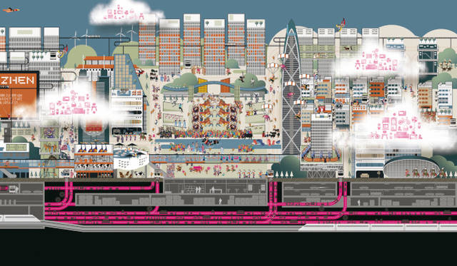 <strong>Audi Urban Future Initiative｜アウディ アーバン フューチャー イニシアティブ</strong><br />珠江デルタをテーマにしたNODEによるイメージ