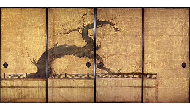 <strong>『山口晃展～山口晃と申します 老若男女ご覧あれ～』</strong>  籬(まがき)に梅図　平等院提供