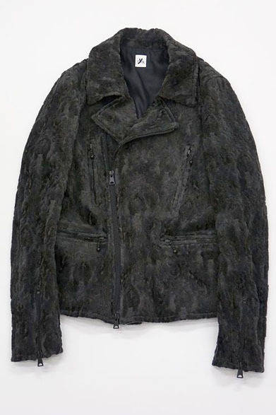 <strong>YOHJI YAMAMOTO│ヨウジヤマモト</strong>　阪急メンズ東京 限定アイテム ベロアジャガードライダースジャケット4万6200円