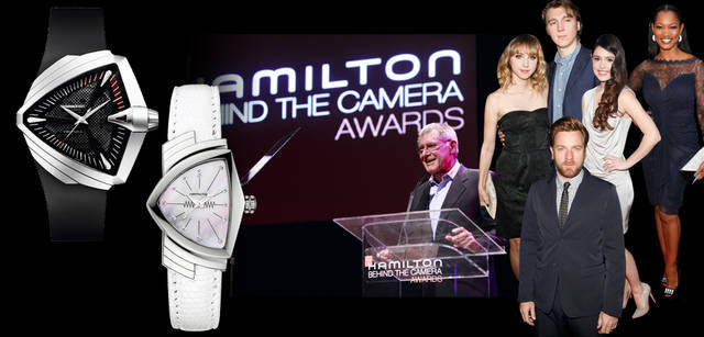 <strong>HAMILTON｜ハミルトン</strong><br />2012年10月28日、ロサンゼルスのハリウッドで開催された、第6回「ハミルトン　ビハインド・ザ・カメラ・アワード」。監督、小道具や衣装、編集など、映画製作にかかわるクリエイターたちを讃えるアワードである。授賞式のようすと、ハミルトンと映画界との深い関係を、ここで紹介していく。