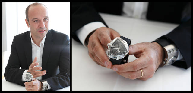 <strong>HAMILTON｜ハミルトン</strong><br />「今後もベンチュラのようにユニークで、主張がはっきりとしている時計を打ち出してみたいですね。好きなひとは熱狂的に好きになる、そんなあっと驚くようなデザインを作っていくつもりです」。