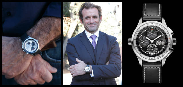 <strong>HAMILTON｜ハミルトン</strong><br />アワードのためにロサンゼルスを訪れていた、ハミルトンのアンバサダーやスタッフたち。アエロバティック飛行の第一人者として知られるパイロットのニコラスさん。パイロット専門機能搭載のカーキ X-パトロールを愛用。カーキ X-パトロール H76556731　16万5900円