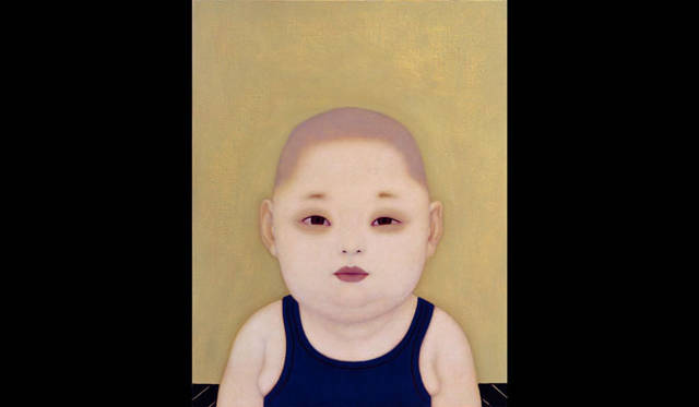 <strong>ART｜あたらしい美術の動向を探る 「アーティスト・ファイル 2013――現代の作家たち」 </strong>　中澤英明《子供の顔―おっさま》2006年　テンペラ、油彩、白亜地、綿布、板 写真：福岡栄