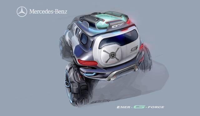 <strong>Mercedes-Benz Ener-G-Force｜メルセデス・ベンツ エナGフォース</strong><br />くわしいアナウンスはなかったが、イメージイラストの中には航空機からのパラシュート投下らしきものもあった。遠方の現場へは航空機で輸送し、上空から投下するという、国土の広いアメリカらしい発想だ