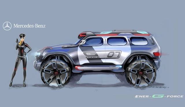 <strong>Mercedes-Benz Ener-G-Force｜メルセデス・ベンツ エナGフォース</strong><br />車格に対して窓が極端に小さいのは、万一のさい、たとえば銃撃戦などになった時に乗員を守るためとのこと