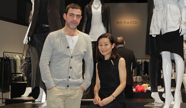 <strong>BERARDI｜ベラルディ</strong>　アントニオ・ベラルディとファッションディレクター萩原輝美さん。