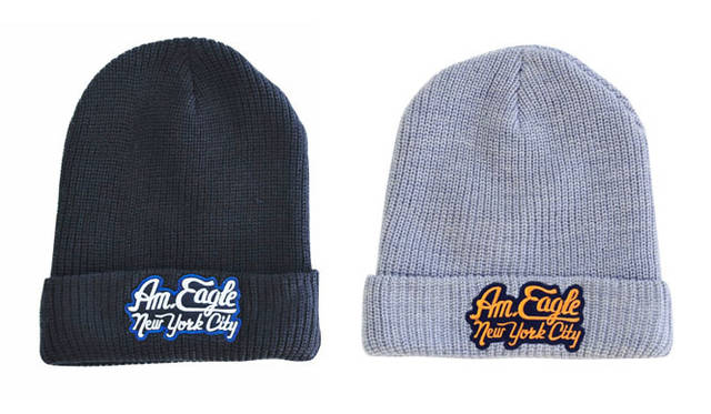 <strong>AMERICAN EAGLE OUTFITTERS｜アメリカンイーグル アウトフィッターズ</strong>　「アメリカンイーグル アウトフィッターズ 池袋店」グランドオープン記念ノベルティ　オリジナルニット帽（5000円以上購入先着800名）