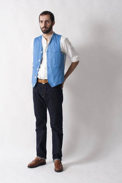 <strong>FUJITO｜フジト</strong>　2013春夏コレクション　Gile2万4150円、Stand Coller Shirts1万8900円、Denim2万4150円、Leather Ring Belt2万2600円