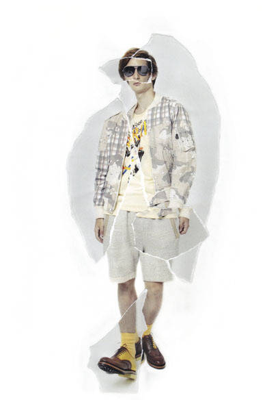 <strong>doublet｜ダブレット</strong>　2013春夏コレクション　アウター 6万900円、カットソー 1万1550円、パンツ 1万8900円、シューズ 6万7200円