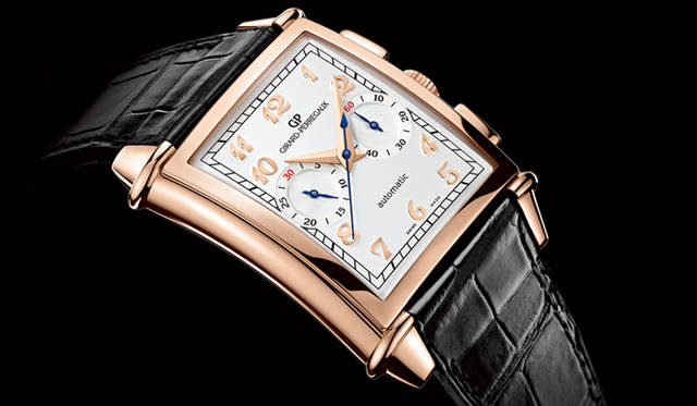 <strong>GIRARD-PERREGAUX｜ジラール・ペルゴ</strong>　アールデコへの賛辞として1995年に復刻された「ヴィンテージ1945」コレクションに、あらたに追加された「ヴィンテージ1945 XXLクロノグラフ」