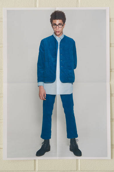 <strong>DISCOVERED｜ディスカバード</strong>　2013春夏コレクション　CORDUROY JACKET3万8640円、LONGER SHIRT1万9950円、CORDUROY PANTS2万2050円、BLANC GLASS（Blanc×DISCOVERED）2万3100円、6HOLL BOOTS4万6200円