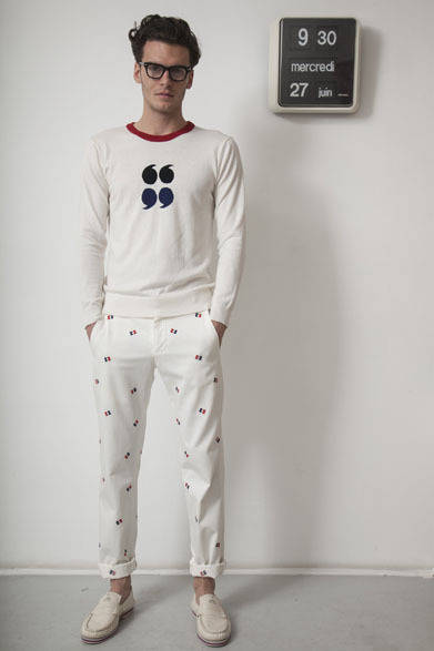 <strong>BAND OF OUTSIDERS｜バンド オブ アウトサイダーズ</strong>　2013春夏コレクション　セーター3万9900円、パンツ5万7750円