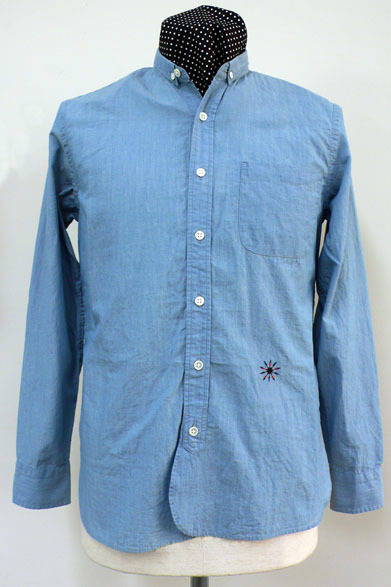 <strong> BEATITUDE｜ビアティチュード</strong>　2013春夏コレクション　インディゴボタンダウンシャツ1万9950円