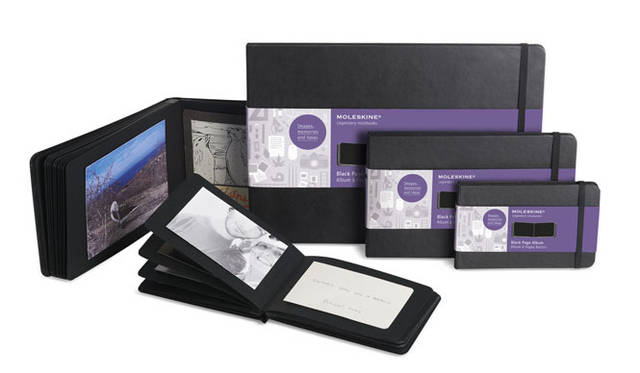 <strong> MOLESKINE｜モレスキン</strong>　「ブラックページ アルバム」通常のアルバムとしてはもちろん、コラージュ、スケッチやノートなどさまざまなクリエイティブにも最適。ハードカバー・黒・3サイズ展開。Pocket2100円、Large3150円、A4 4200円