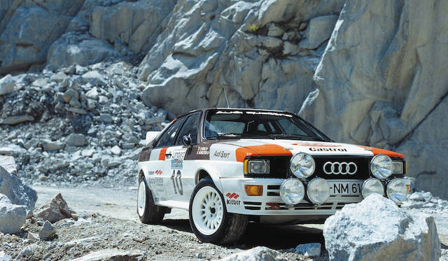 1982年から、世界ラリー選手権（WRC）を席巻したアウディ クワトロの競技モデル。最高出力200psの5気筒ターボエンジンはチューンナップにより310psを発生した