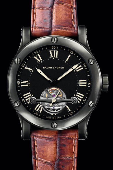 <strong>RALPH LAUREN｜ラルフ ローレン</strong><br />「スポーティングコレクション RL67 トゥールビヨン モデル」精悍なガンメタルのケースに、薄型トゥールビヨンを搭載したラルフの新機軸モデル