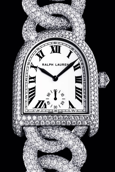 <strong>RALPH LAUREN｜ラルフ ローレン</strong><br />「スティラップ ダイヤモンド リンク - ミディアム モデル」ダイヤモンドの総数は1886個、約35.58ctがセットされる