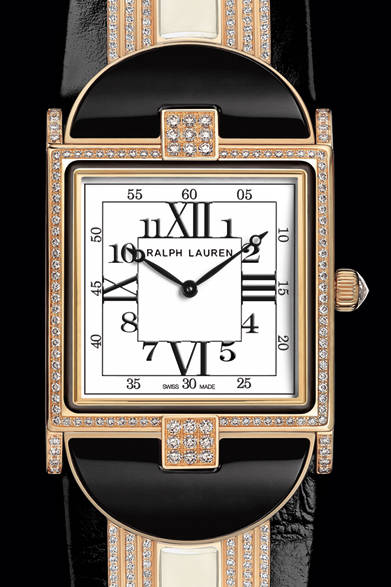 <strong>RALPH LAUREN｜ラルフ ローレン</strong><br />「867 モダン アールデコ ウォッチ」アールデコデザインに、ローズゴールドとダイヤモンドが美しいコントラストを描く