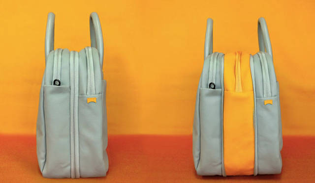 <strong>CAMPER｜カンペール</strong>　2013春夏コレクション　メンズ新作バッグ「Hamburger（ハンバーガー）」のオーバーナイター（W40×H30×D14～20,5cm）3万4650円