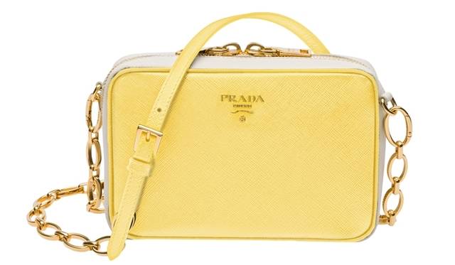 <strong>PRADA│プラダ</strong>　バッグ　[W17×H11×D5cm]　（イエロー×ホワイト）　12万9150円（予定価格）