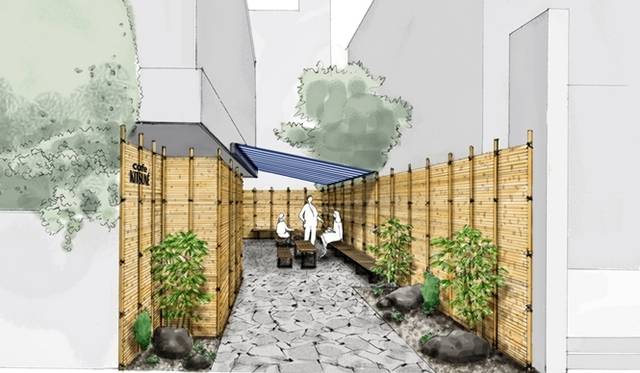 <strong>MAISON KITSUNÉ｜メゾン キツネ</strong>　カフェ キツネの様子