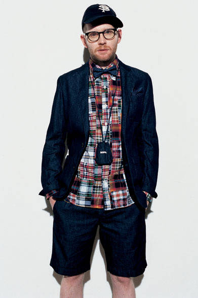 <strong>SOPHNET.｜ソフネット</strong>　2013春夏コレクション　ジャケット4万5150円、シャツ2万3100円、ショートパンツ2万6250円、ボウタイ8400円、ウォレットチェーン1万4700円、キャップ8400円