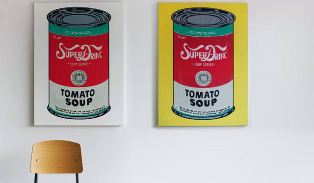 <strong>HOWLT｜ホルト</strong>　木製パネル「SUPER CAN | SUPER DRINC」（Acrylic on canvas/72.5cm×100cm）