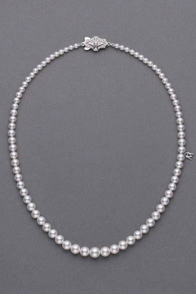 <strong>MIKIMOTO｜ミキモト</strong>　パールネックレス1923（アコヤ真珠[約3.5～8.0mm]／K18WG／ダイヤモンド）[約42cm]　26万2500円