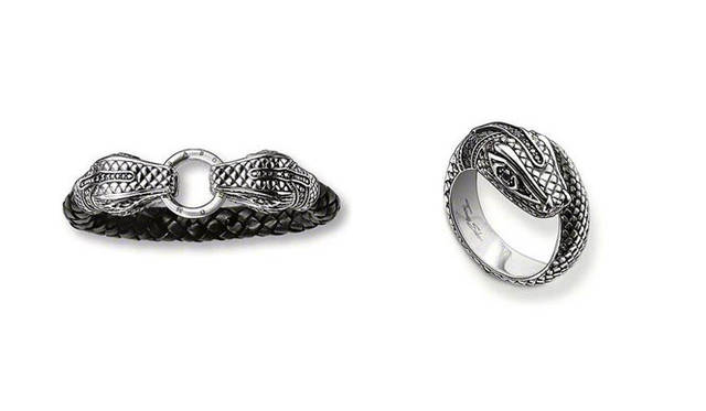 <strong>THOMAS SABO｜トーマス サボ</strong>　メンズジュエリーコレクション「REBEL AT HEART」　左／ブレスレット6万4680円、右／リング3万33600円