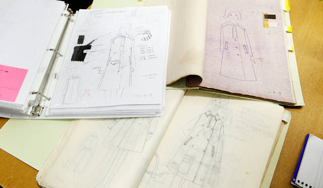 今回のインスピレーション源になった三陽商会のアーカイブのスケッチ。