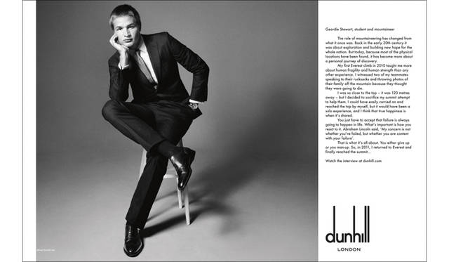 <strong>dunhill｜2013年春夏「Voice」キャンペーン</strong> 登山家 ジョーディー・スチュワート