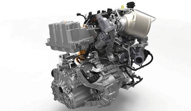 0.8リッター2気筒ターボディーゼルエンジンと、電気モーター、DSG