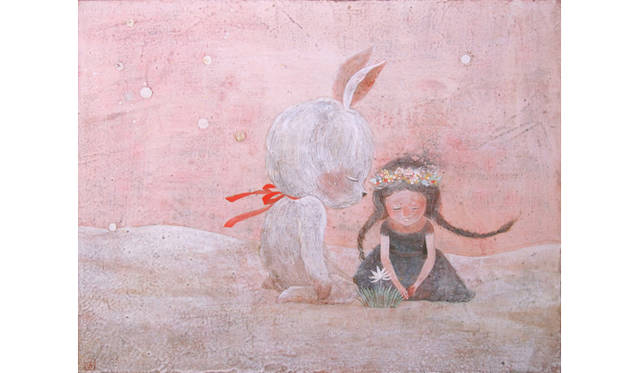 斎藤ナオ／《ハル》／2012／テンペラ／41ｘ32cm／岸本画廊