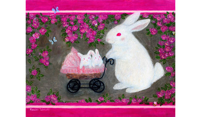 竹内香ノ子／《薔薇の小道》／2012／オイルパステル／32ｘ41.5cm／翠波画廊