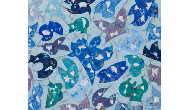 坂本一樹／《宙-ワルツ》／2011／和紙、岩絵具／72.7×60.6cm　F20号／田口美術