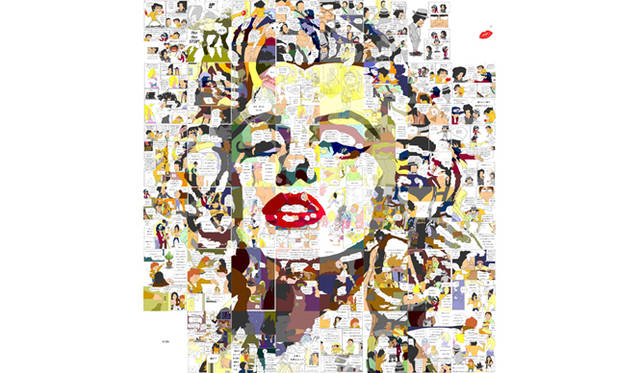 ユーダイ／《Arenitsuiteno mudabanashi 03》／2012／デジタルプリント、カラーペン彩／115ｘ110cm／Yoshiaki Inoue Gallery