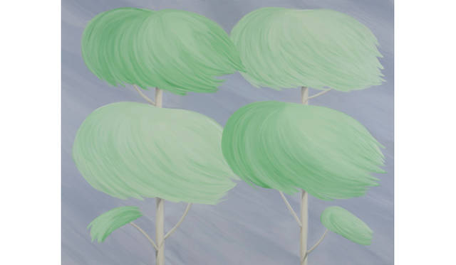 笹井青依／《Deodar》／2012／キャンバスに油彩／181.8ｘ227.3cm／アンドーギャラリー