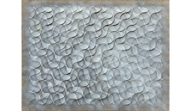 堂本尚郎／《Reaction en chaine-Blanc.Blanc》／1983／アクリル／77ｘ105cm／ボヘミアンズ・ギルド