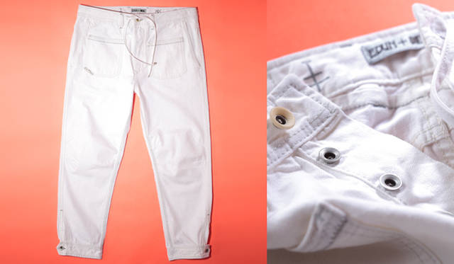 <strong> DIESEL｜ディーゼル 南アフリカの3人組とデニムコレクション</strong> 独特のバギーなシルエットが面白い。ホワイトデニム3万9900円（ディーゼル＋イードゥン／ディーゼル ジャパン）