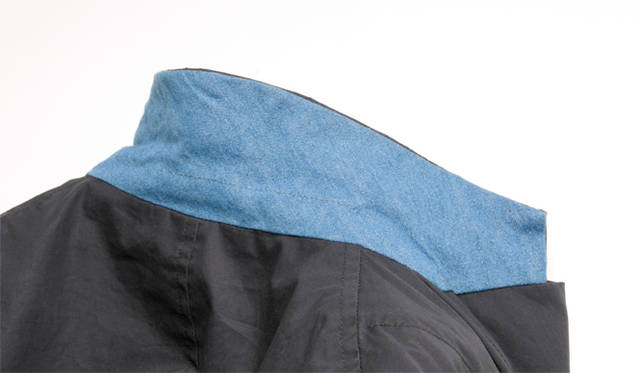 <strong>ESTNATION ｜エストネーション</strong>　襟裏にはウォッシュドデニムを配している