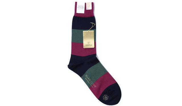 <strong>Factelier by GLEN CLYDE｜ファクトリエ バイ グレン・クライド</strong>　ミドルゲージボーダー ソックス2940円