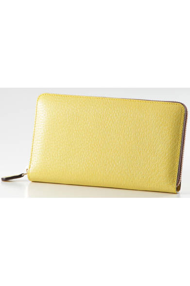 <strong>J&M DAVIDSON｜J&M デヴィッドソン</strong> 「NEW SIZE L ZIP WALLET」（イエロー） [W18.5×H10.5×D2cm] 5万6700円