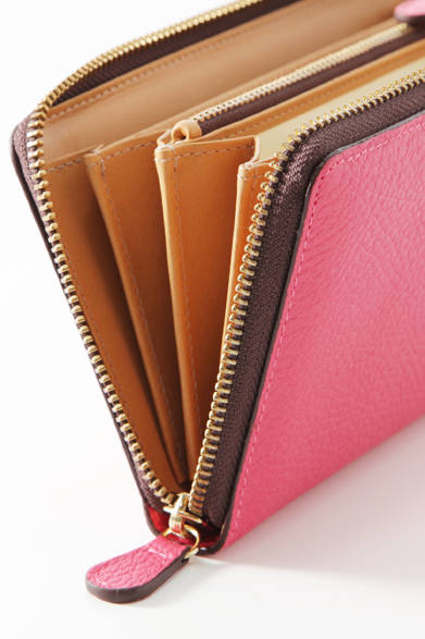 <strong>J&M DAVIDSON｜J&M デヴィッドソン</strong> 「NEW SIZE L ZIP WALLET」（ゼラニウム）