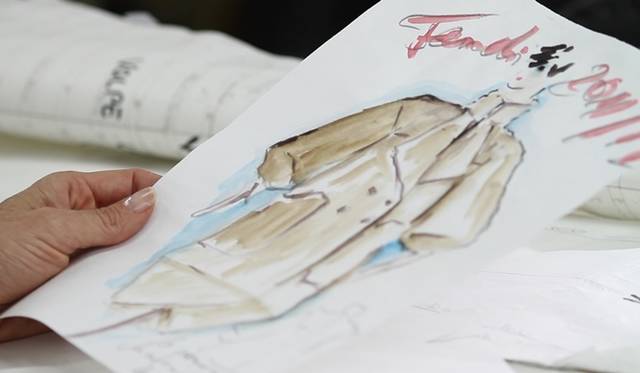 <strong>FENDI｜『フェンディ　もうひとつのアート、クリエイションとイノベーションの軌跡』</strong>　カール・ラガーフェルドのスケッチ