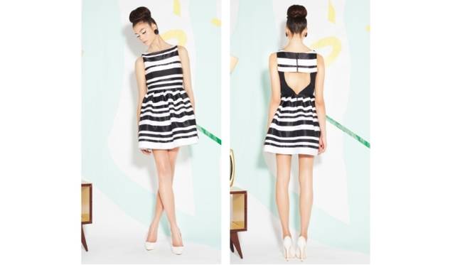 <strong>alice ＋ olivia｜3号店を銀座三越にオープン</strong> ボーダードレス 7万3500円